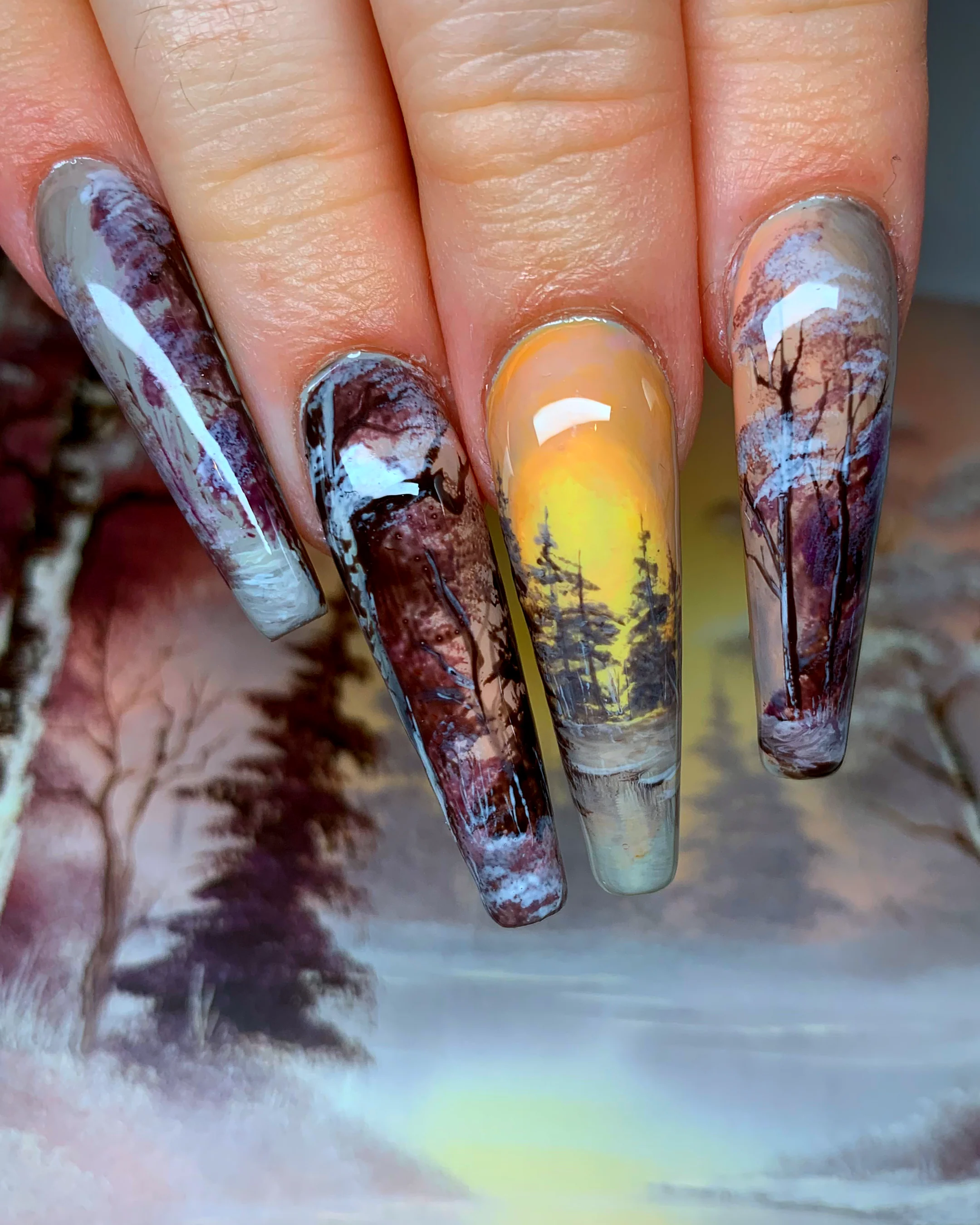 Custom Bob Ross Press-Ons - Image 4
